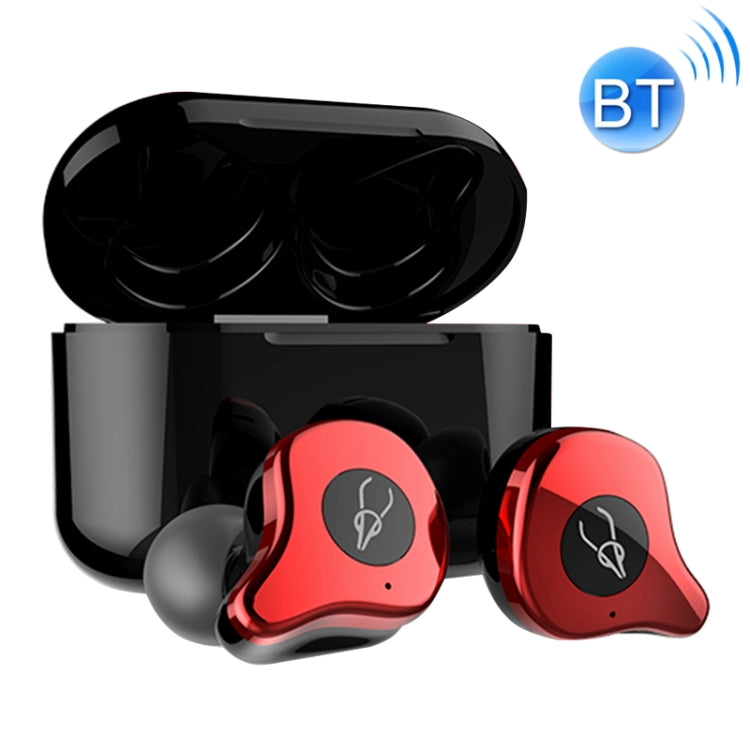 Sabbat E12 Écouteurs intra-auriculaires portables Bluetooth V5.0 avec boîtier de charge sans fil Modèle de charge sans fil pour iPhone Galaxy Huawei Xiaomi HTC et autres téléphones intelligents (Rouge)