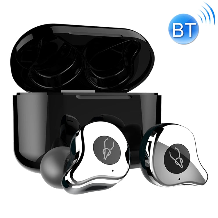 Sabbat E12 Écouteurs intra-auriculaires portables Bluetooth V5.0 avec boîtier de charge sans fil Modèle de charge sans fil pour iPhone Galaxy Huawei Xiaomi HTC et autres téléphones intelligents (Argent)