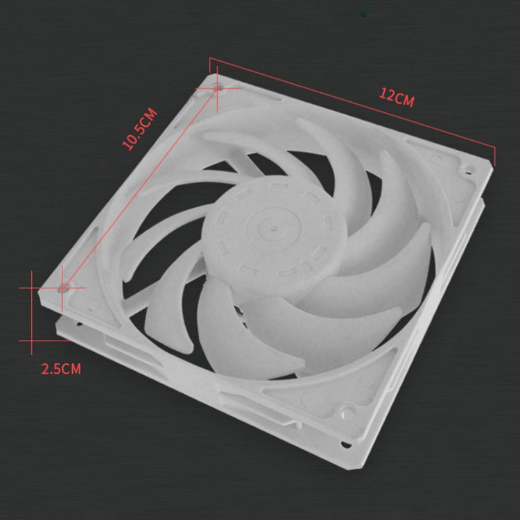 F120 Computer CPU Radiator Cooling Fan (White)