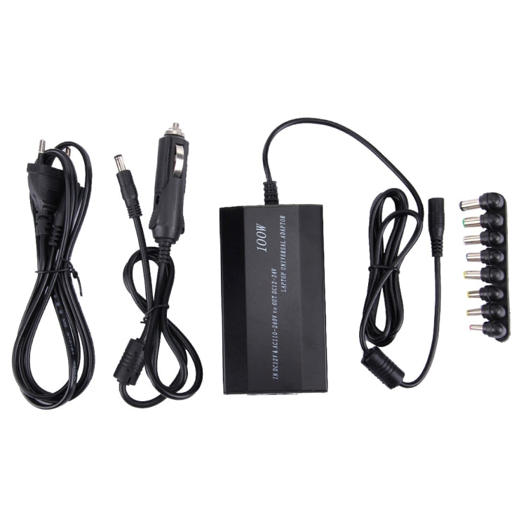 Notebook Portátil Power 100W Cargador Universal con Adaptador de Power de Cargador de autoMóviles y AC y 8 Adaptadores de Power y 1 Puerto USB Para Samsung Sony Asus Acer IBM HP Dell EU Enchufe