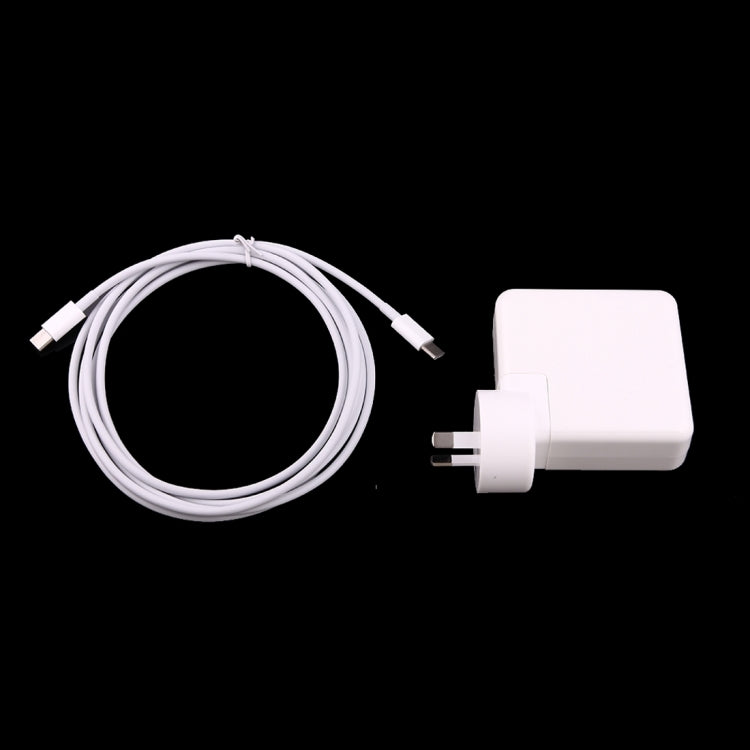 Adaptateur secteur USB-C / Type-C 61W avec câble de charge USB Type-C mâle de 2 m USB Type-C mâle pour iPhone Galaxy Huawei Xiaomi LG HTC et autres appareils rechargeables Smartphones AU Plug