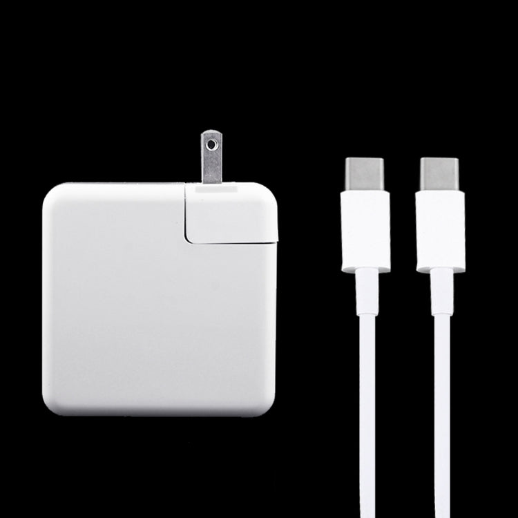 61W USB-C / Type-C Power Adapter with 2m USB Type-C Male to USB Type-C Male Charging Cable for iPhone Galaxy Huawei Xiaomi LG HTC and other Smartphones rechargeable devices US Plug