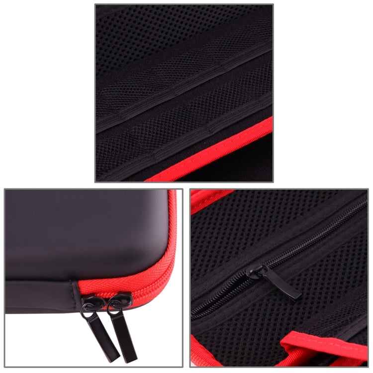 DOBE For Nintendo Switch Game Console Travel Storage Box Protective Bag with Zipper Case Size: 26.0 x 12.5 x 4.0cm (Black + Red)