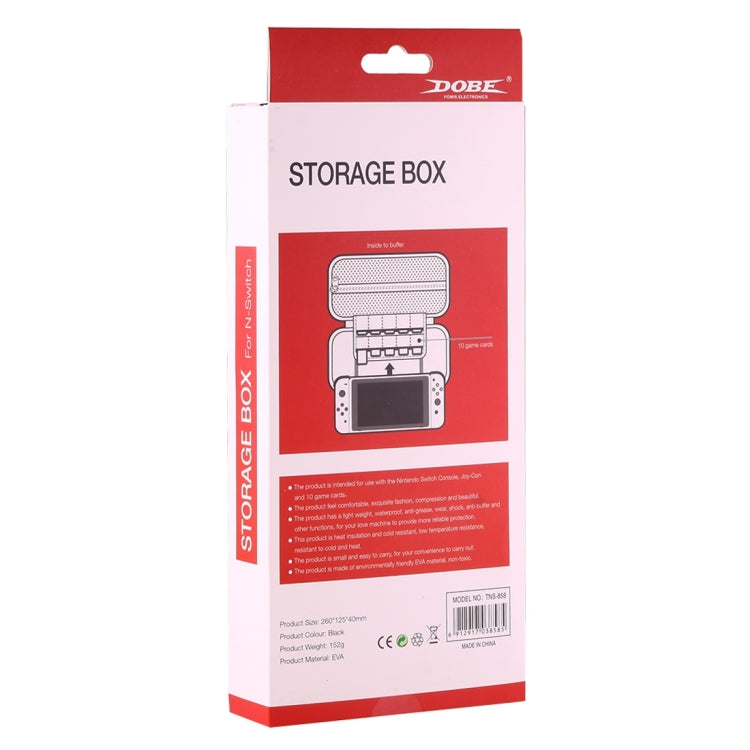 DOBE Para consola de juegos Nintendo Switch caja de almacenamiento de viaje bolsa Protectora con cremallera Carcasa tamaño: 26.0 x 12.5 x 4.0cm (Negro + Rojo)
