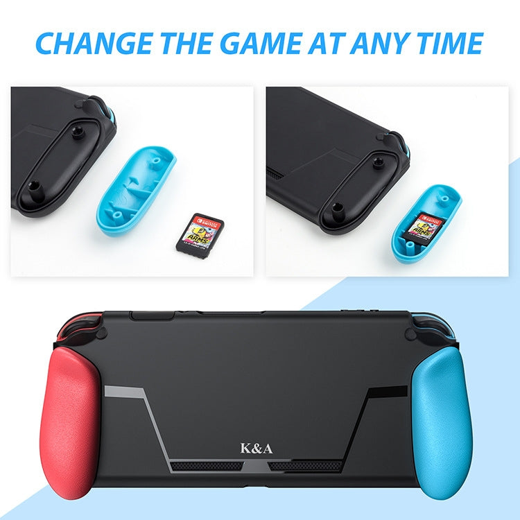Étui en TPU poignée avec fente pour carte de jeu étui en silicone antichoc pour Nintendo Switch avec logo
