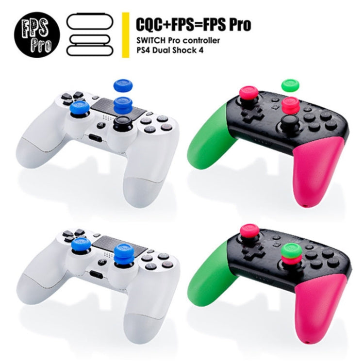 Left + Right Gamepad Rocker Cap Button Cover For NS Pro / PS4 (Green + Red)