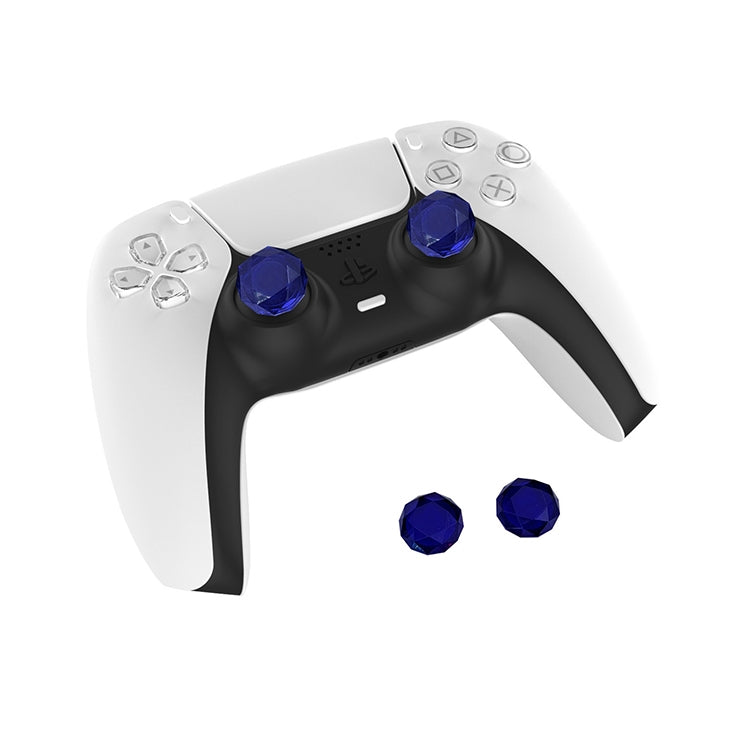 2 capuchons de poignée de jeu à texture diamant pour PS5 (bleu)
