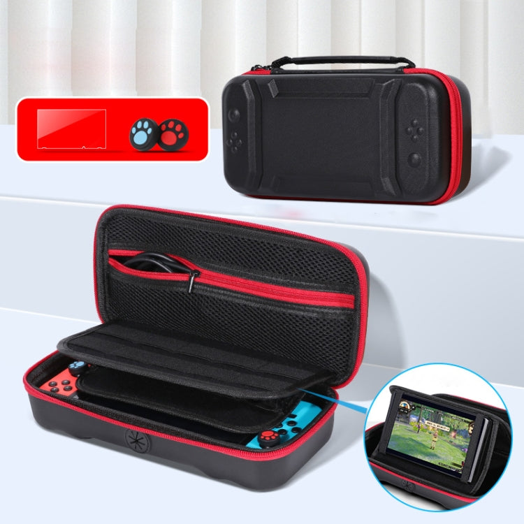 Portable EVA Storage Bag Protective Case with Stand Function For Nintendo Switch Console Size: 26x12.5x7cm (Red Black)