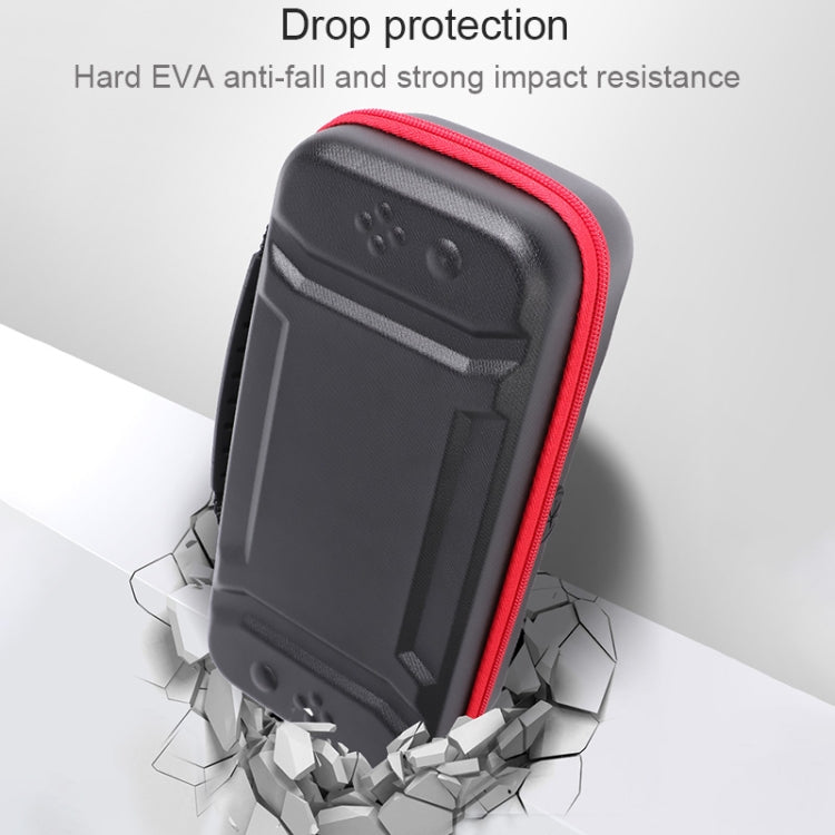 Sac de rangement portable en EVA avec fonction de support pour console Nintendo Switch Taille : 26 x 12,5 x 7 cm (rouge noir)