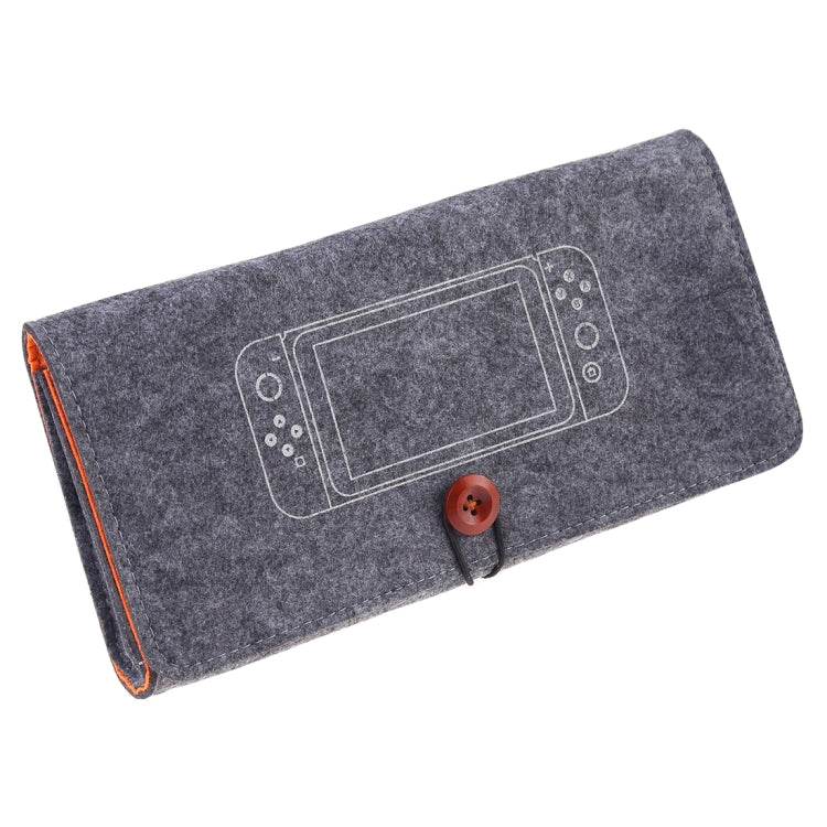 Portable Soft Felt Handbag Storage Protective Bag for Nintendo Switch (Dark Grey)