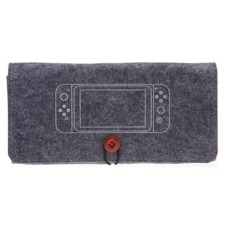 Bolsa Protectora de almacenamiento de bolso de fieltro suave Portátil Para Nintendo Switch (Gris Oscuro)