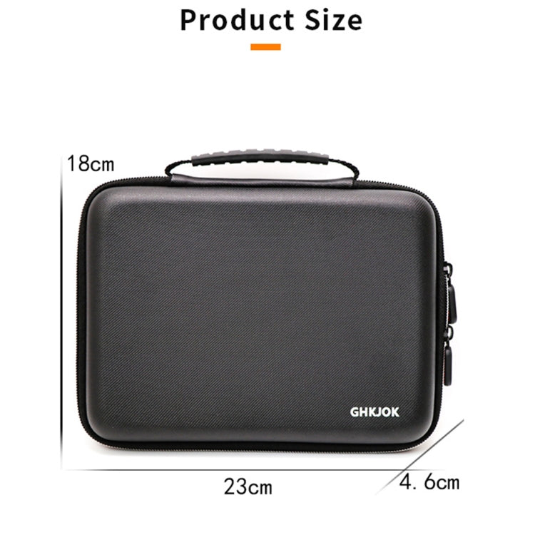 GHKJOK GH1322 Boîtier de disque dur portable Sac étanche antichoc Accessoires électroniques Sac de rangement (Noir)