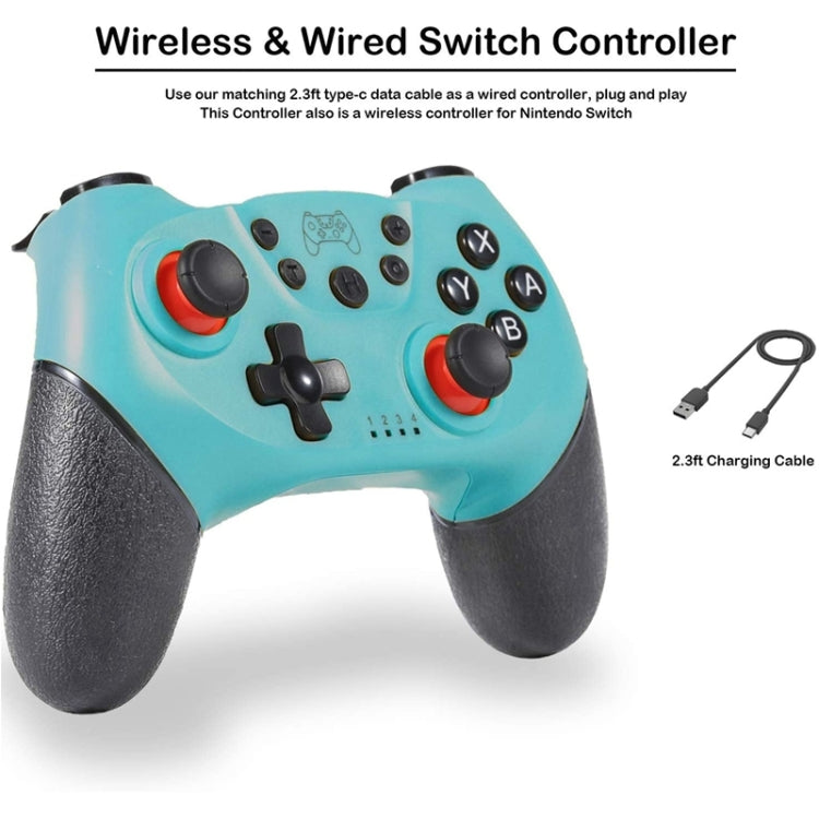 Controlador de juego Bluetooth Joypad Gamepad de 6 ejes Para Switch Pro (Verde)