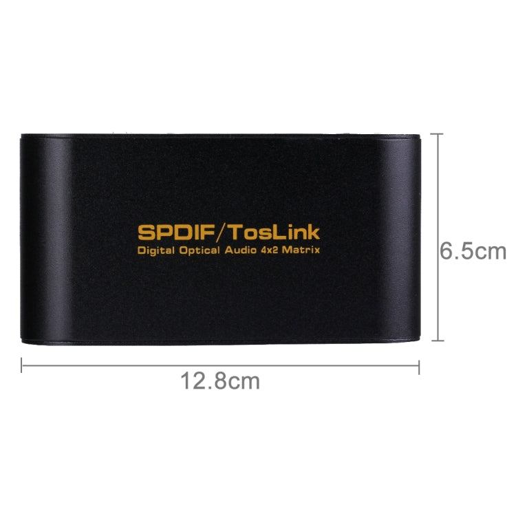 SPDIF / TOSLINK 4x2 Digital Optical Audio Switcher with Remote Control US Plug