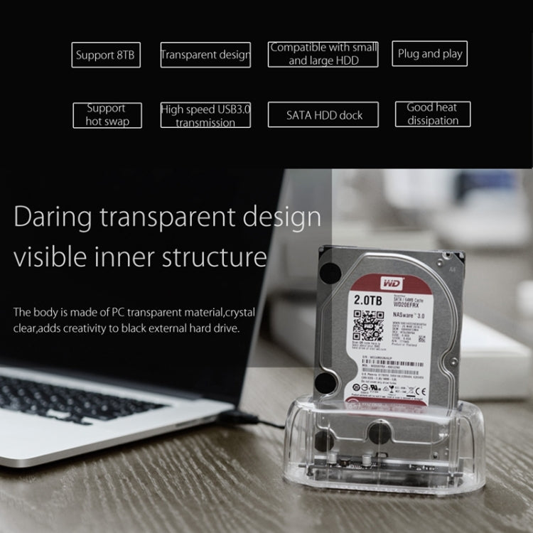 ORICO 6139U3 2.5/3.5 Inch SATA to USB 3.0 Transparent Hard Drive Docking Station (Transparent)