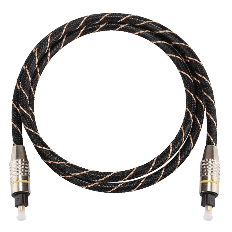 Cable de Audio óptico Digital Macho a Macho Toslink de línea neta tejida con Cabeza metálica chapada en Oro de 1m OD6.0 mm