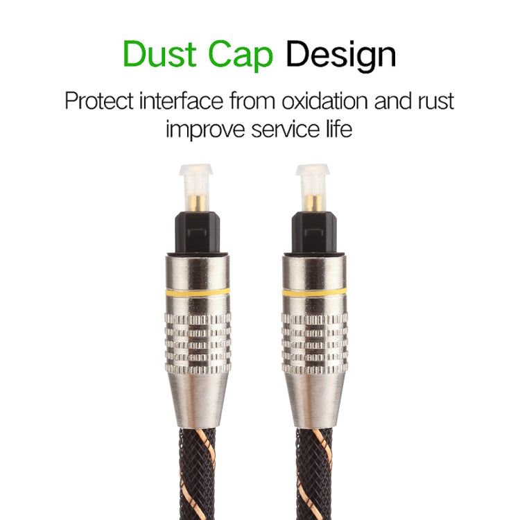 Gold-plated Metal Head 5m OD6.0mm Woven Net Line Toslink Digital Optical Audio Cable Male to Male