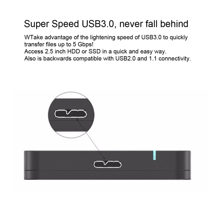 ORICO 2569S3 USB3.0 Micro-B Estuche de almacenamiento de caja de Disco Duro externo Para Disco Duro / SSD SATA de 9.5 mm y 2.5 pulgadas (Plateado)