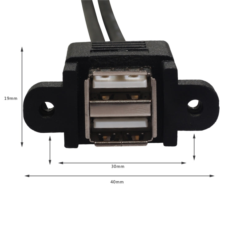 bk3507 Câble d'extension double USB 2.0 mâle vers double USB femelle avec trou de fixation longueur : 50 cm