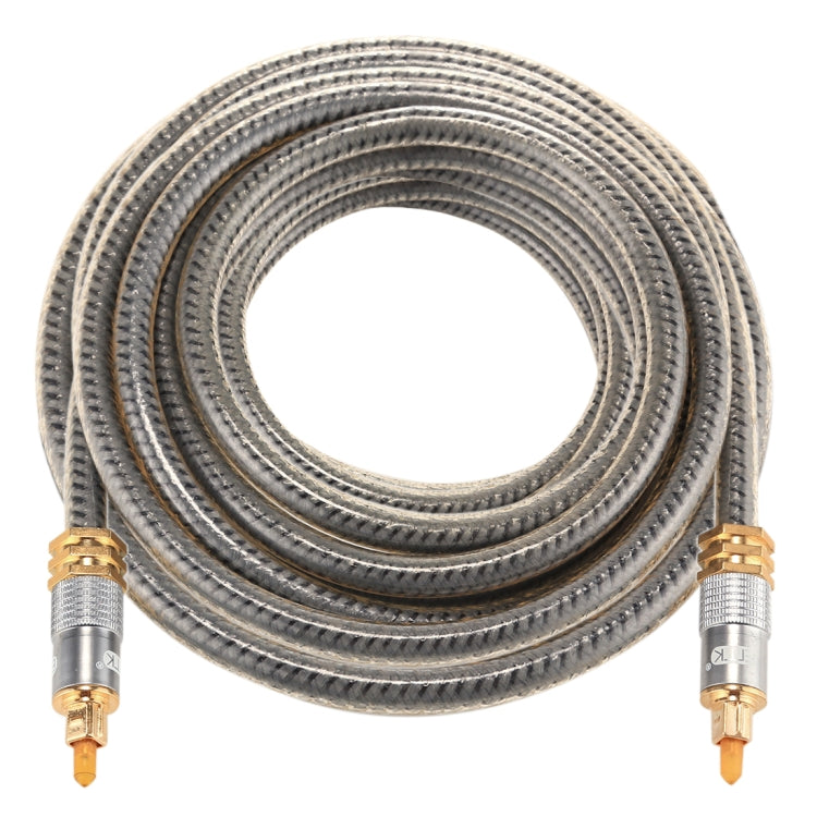 Cable de Audio óptico Digital EMK YL-A 5m OD8.0 mm chapado en Oro con Cabezal de Metal Toslink Macho a Macho