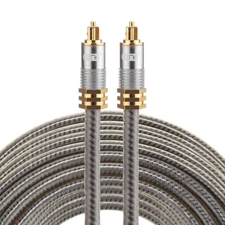 EMK YL-A 15m OD8.0 mm Cable de Audio óptico Digital Macho a Macho Toslink con Cabezal de Metal chapado en Oro