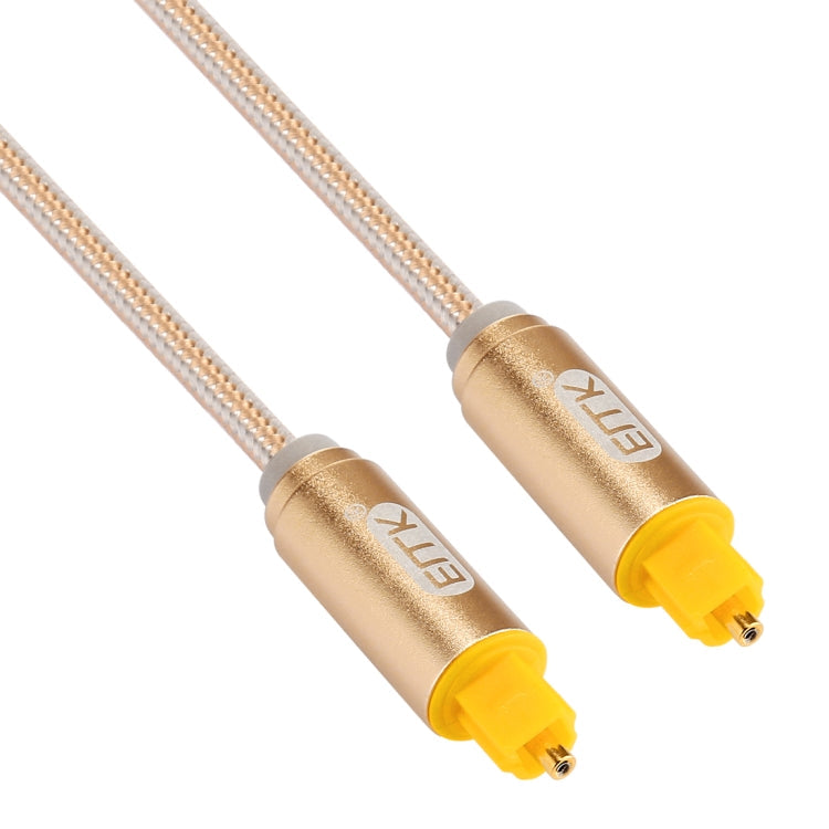 EMK 1.5m OD4.0 mm Cable de Audio óptico Digital Macho a Macho con Cabezal de Metal chapado en Oro de línea tejida Toslink (dorado)
