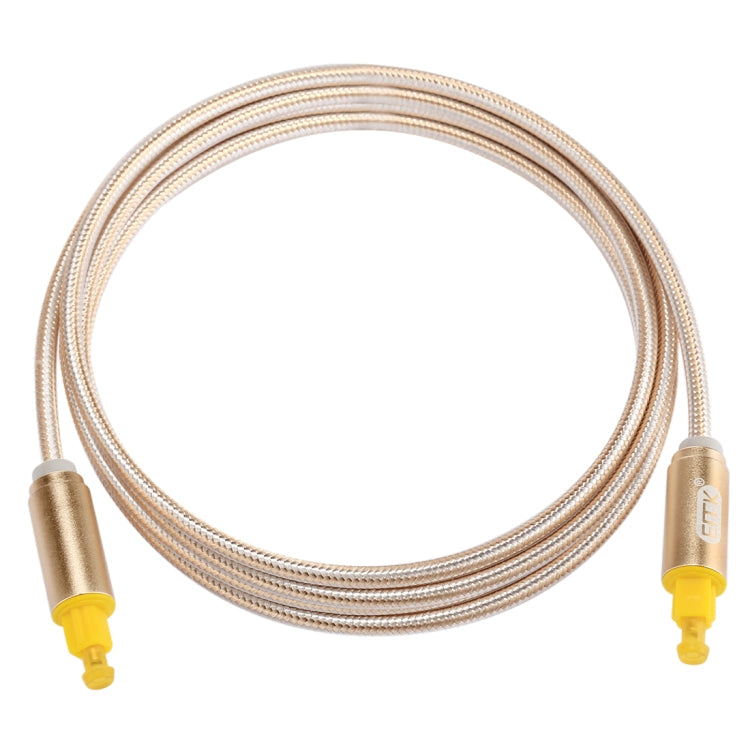 EMK 1.5m OD4.0 mm Cable de Audio óptico Digital Macho a Macho con Cabezal de Metal chapado en Oro de línea tejida Toslink (dorado)