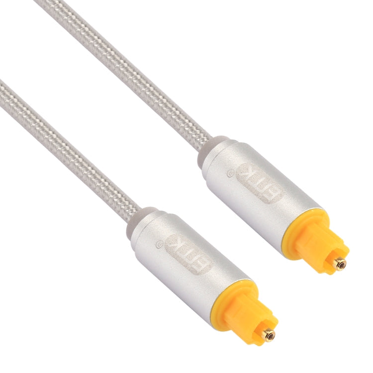 EMK 1.5m OD4.0 mm Cable de Audio óptico Digital Macho a Macho con Cabezal de Metal chapado en Oro de línea tejida Toslink (Plateado)
