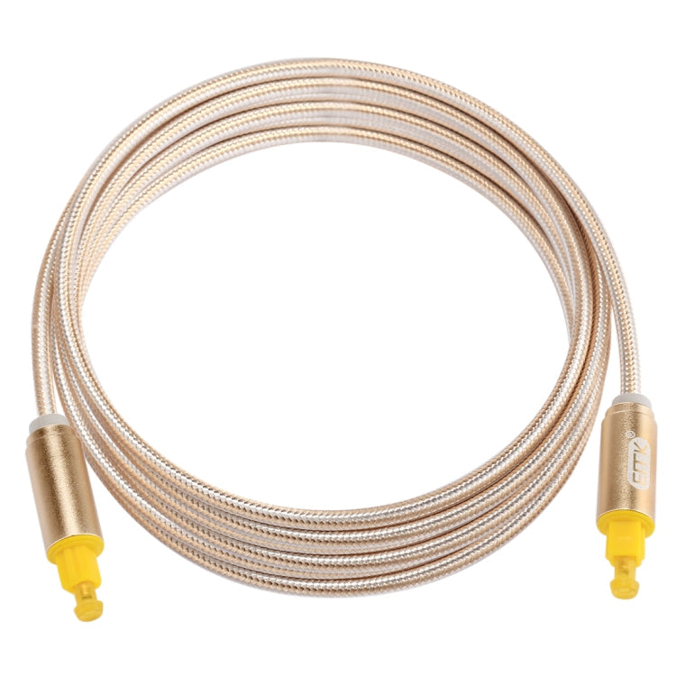 Câble audio optique numérique EMK 2 m OD4.0 mm avec tête en métal plaqué or Toslink mâle à mâle (doré)