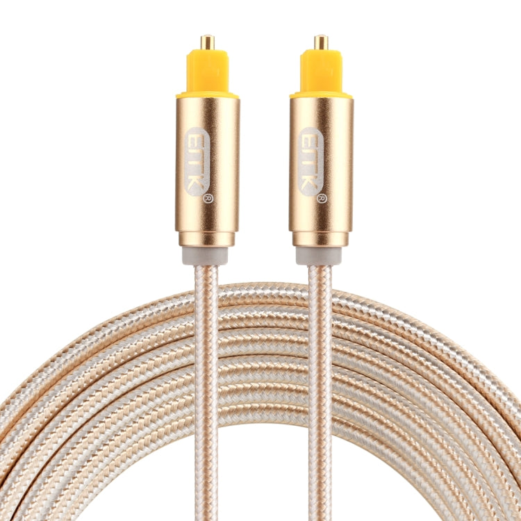 EMK 2m OD4.0 mm Cable de Audio óptico Digital con Cabezal de Metal chapado en Oro de línea Toslink Macho a Macho (dorado)