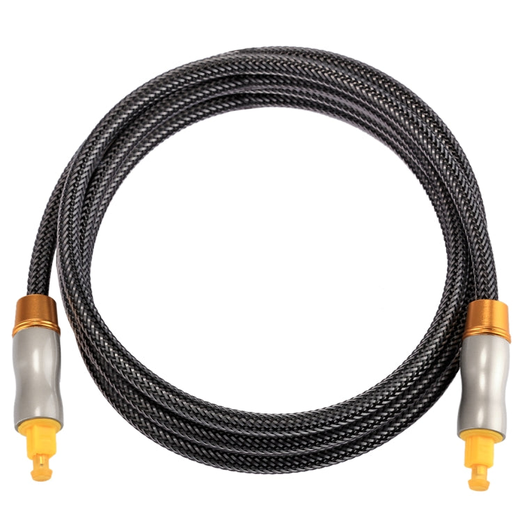 Cable de Audio óptico Digital Macho a Macho Toslink de línea tejida con Cabeza metálica chapada en Oro de 1.5 m OD6.0 mm