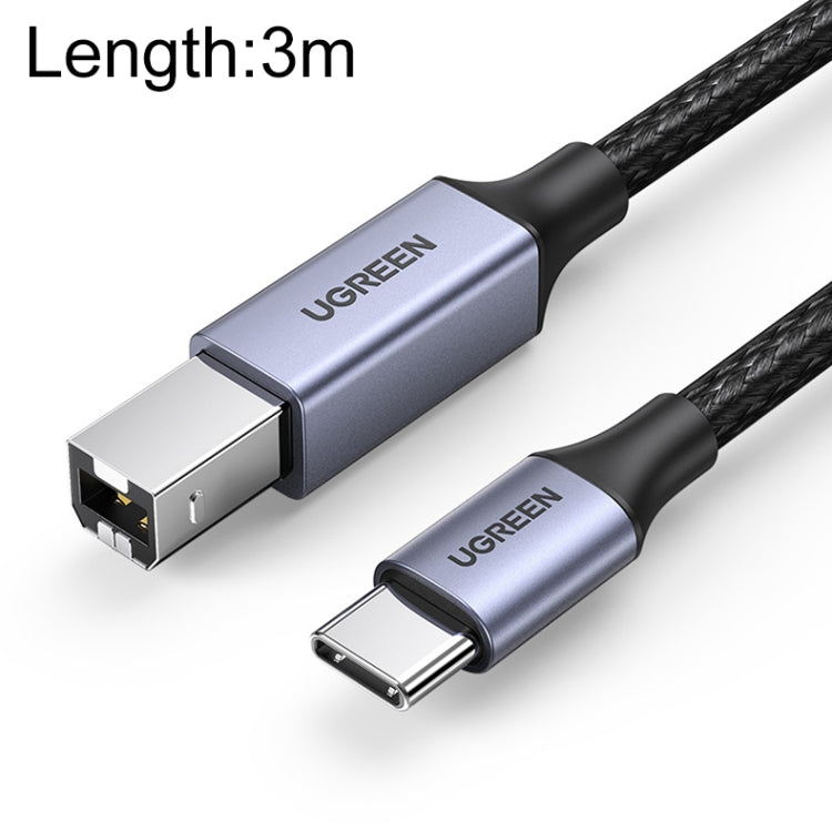 Cable de datos de conexión trenzada de nailon Para impresora UVerde tipo C / USB-C a tipo B longitud: 3 m