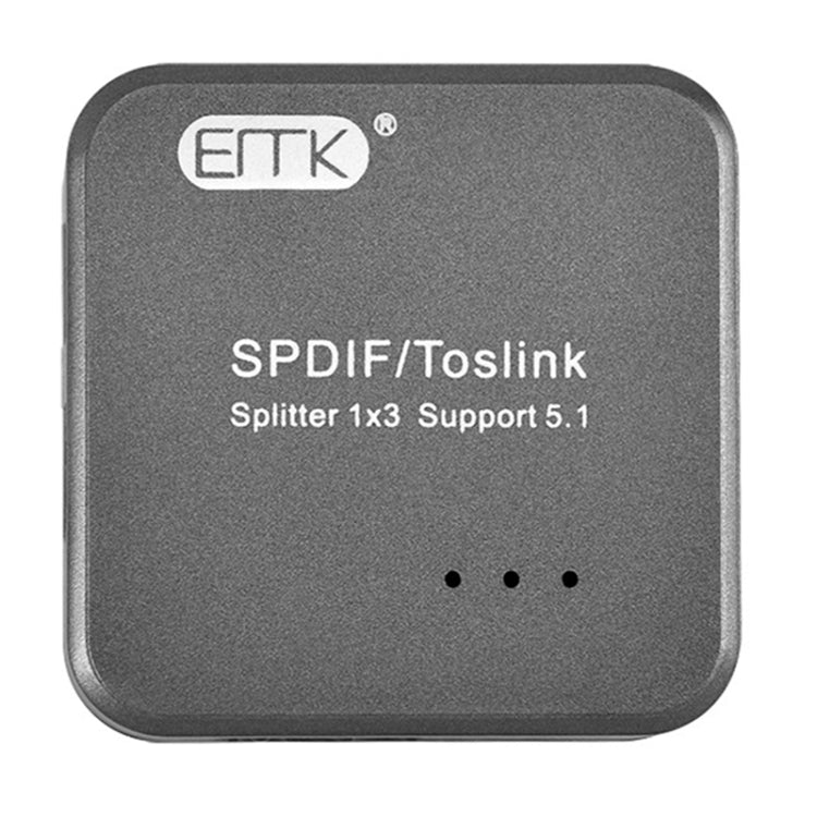 EMK 1 entrée 3 sorties SPDIF Toslink adaptateur répartiteur audio optique numérique (gris argenté)