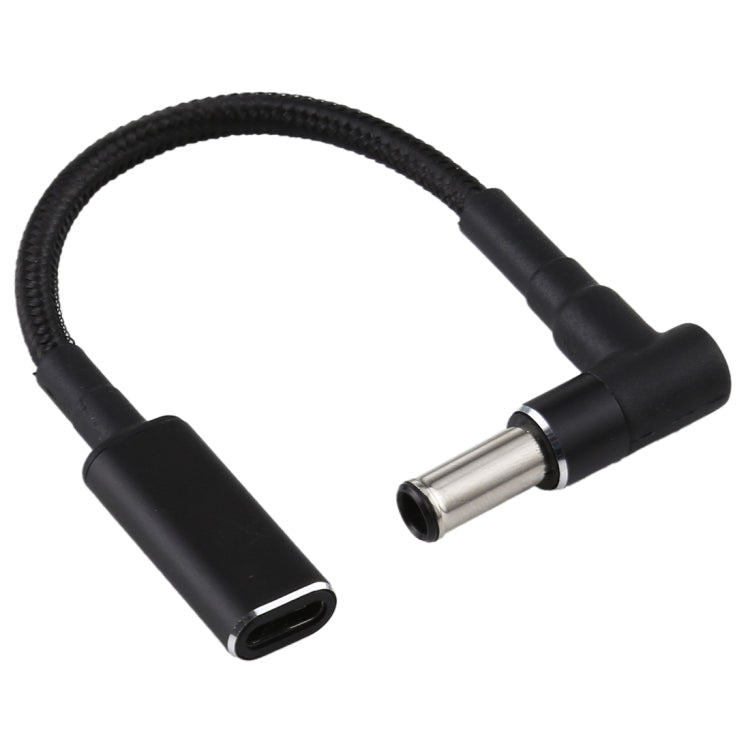 Câble tressé en nylon avec adaptateur coudé 6,0x1,4 mm vers USB-C Type C