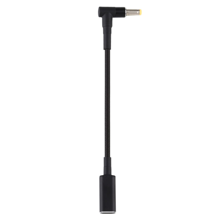 Câble tressé en nylon avec adaptateur coudé 5,5 x 1,7 mm vers USB-C Type-C