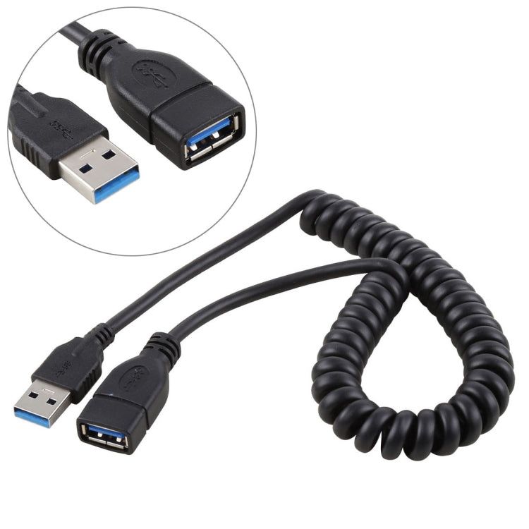 Cable de extensión de resorte retráctil Macho a Hembra USB 3.0 de alta velocidad de 1.5 m