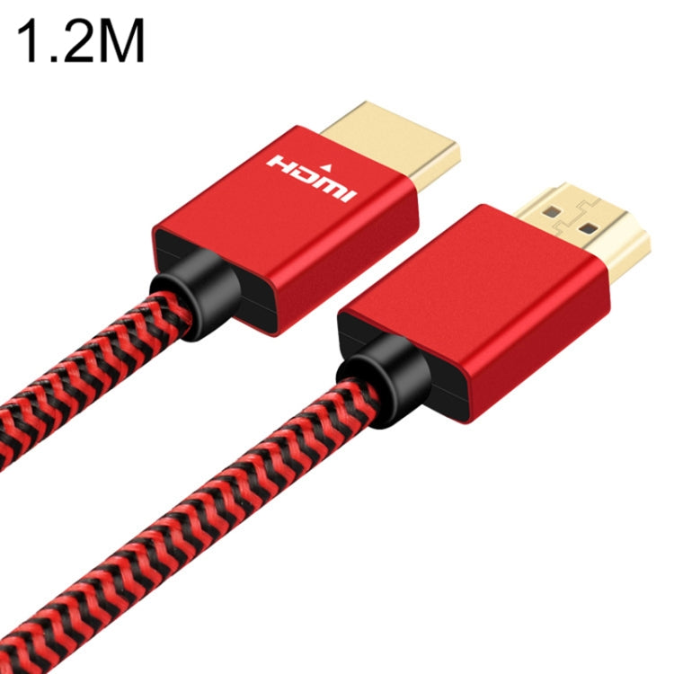 Uld-Unite Dorado-chapado Cabeza HDMI 2.0 Macho a Cable trenzado de Nylon masculino longitud del Cable: 1.2m (Rojo)
