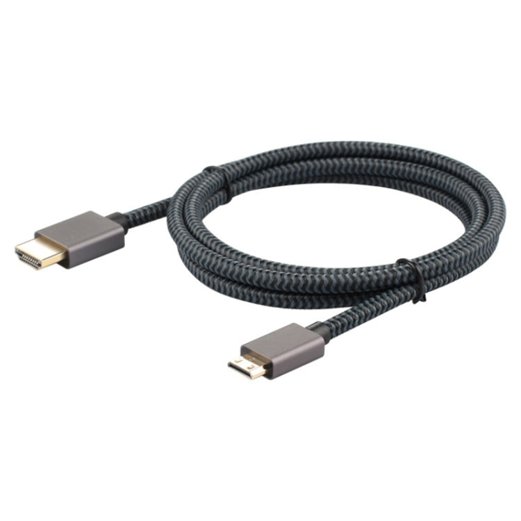Uld-Unite Head-chapado en Oro HDMI 2.0 Macho a Mini HDMI Cable trenzado de Nylon longitud del Cable: 1.2m (Negro)