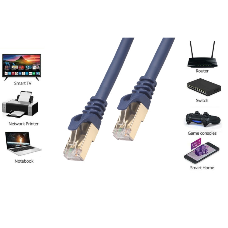 1m CAT8 ordinateur commutateur routeur Ethernet réseau LAN câble RJ45 cordon de raccordement