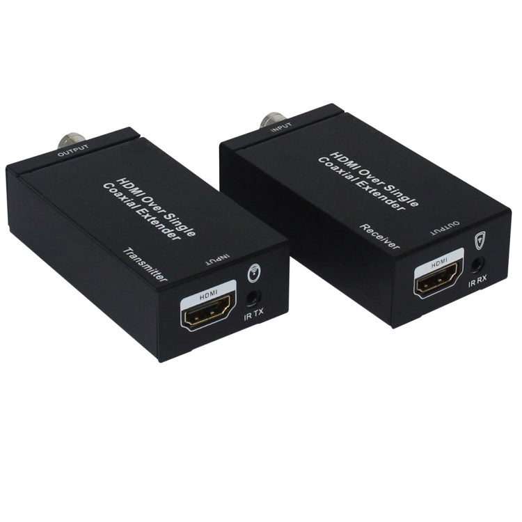 NK-C100IR 1080P HDMI sur extension coaxiale simple (émetteur + récepteur) avec portée de signal de câble coaxial infrarouge jusqu'à 100 m (noir)