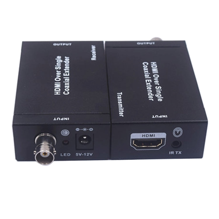 NK-C100IR 1080P HDMI sobre un solo extensor coaxial (transmisor + receptor) con Cable coaxial de Infrarojos rango de Señal de hasta 100 m (Negro)