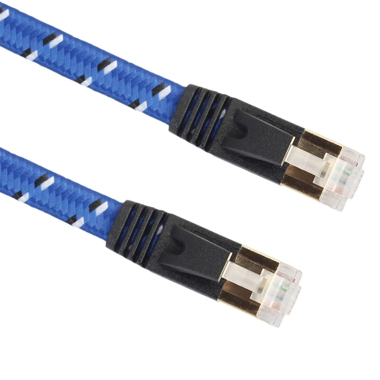 Câble de raccordement ultra-plat CAT-7 10 Gigabit Ethernet plaqué or 1m pour modem routeur réseau LAN construit avec connecteur RJ45 blindé
