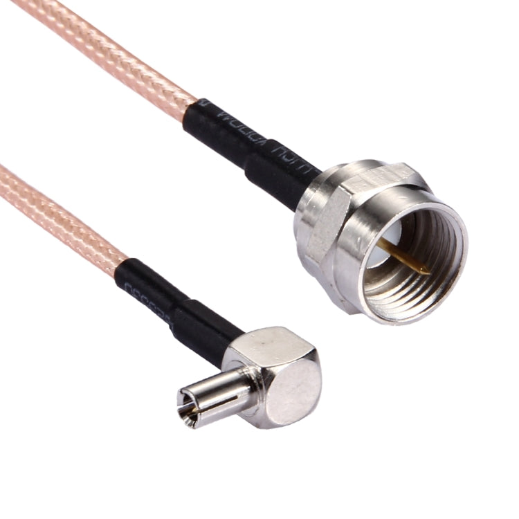 Câble TS9 vers F mâle RG316 de 15 cm (doré)
