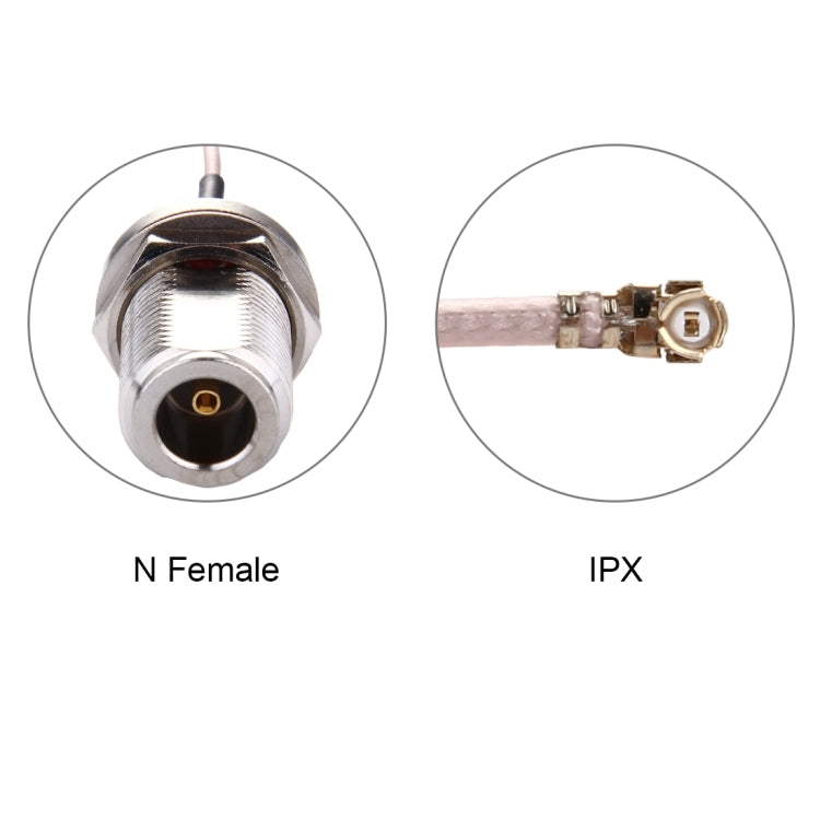 IPX to N Female Cable 25 cm RG178