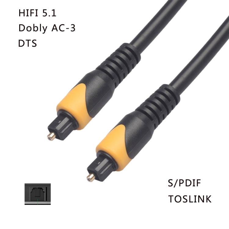 QHG01 SPDIF Cable de Audio óptico de Doble Color de PVC Toslink Longitud: 2 m