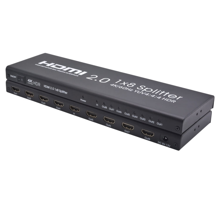 AYS-18V20 HDMI 2.0 1x8 4K Ultra HD Switch Splitter (Black)