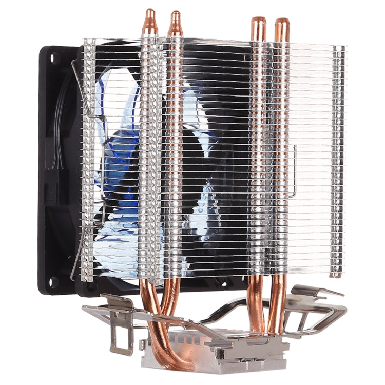 Refroidisseur de CPU LED cuivre pur Double caloduc CPU radiateur CPU ventilateur avec lumière bleue