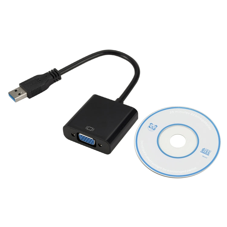 Résolution du câble convertisseur de carte graphique externe USB3.0 vers VGA : 720P (noir)