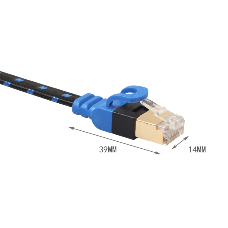 REXLIS CAT7-2 Cable LAN trenzado de red biColor de 10 Gigabit Ethernet plano CAT7 chapado en Oro Para red LAN de módem enrutador con Conectores RJ45 blindados longitud: 0.5 m