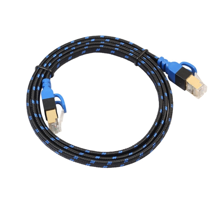 REXLIS CAT7-2 Cable LAN trenzado de red biColor de 10 Gigabit Ethernet plano CAT7 chapado en Oro Para red LAN de módem enrutador con Conectores RJ45 blindados longitud: 2 m